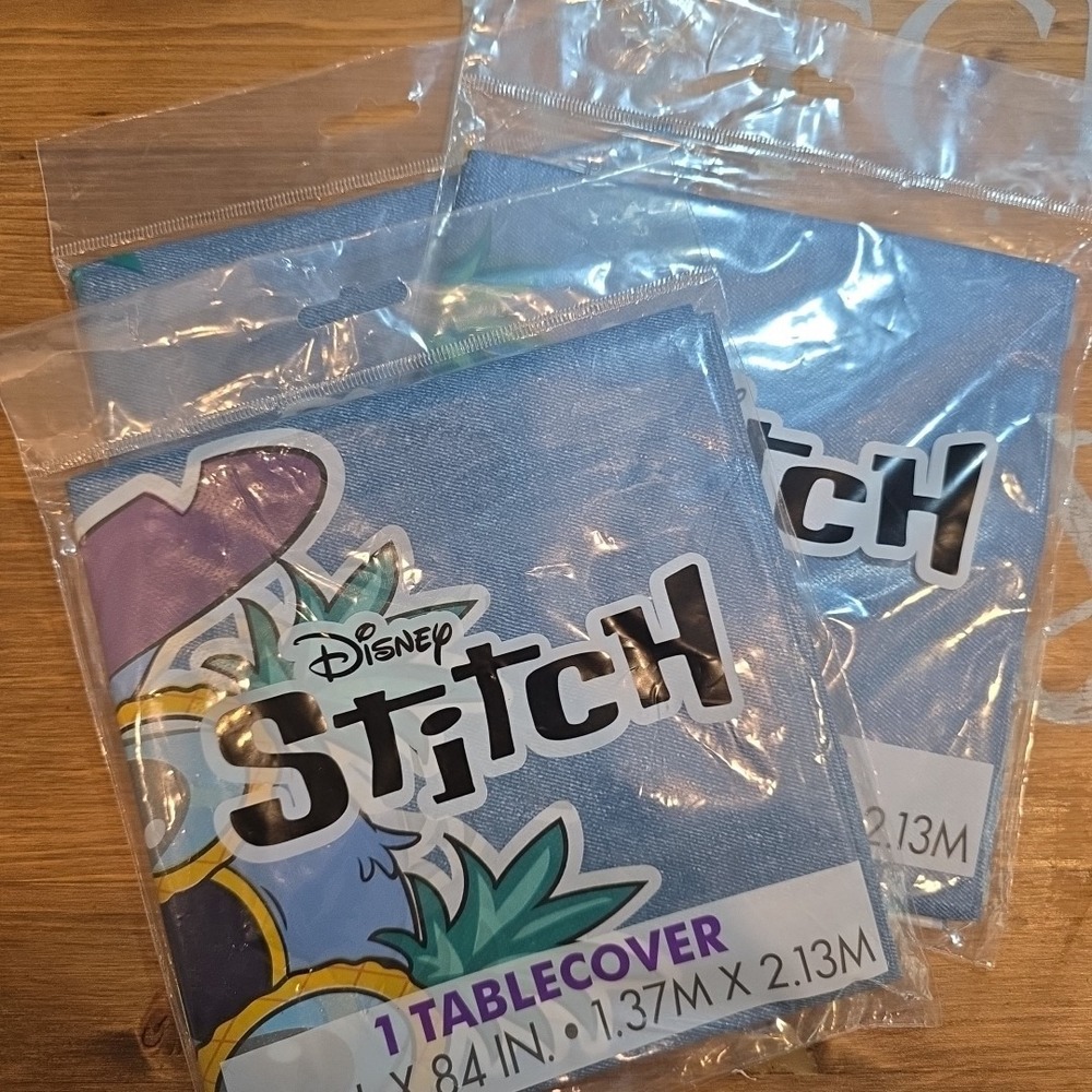 3 Disney Stitch Party Plastic Tablecovers 54" x 84" Luau Hawaiian NEW IN PACKAGE